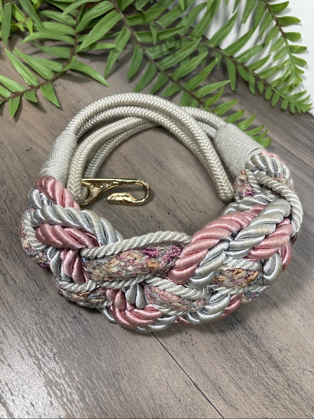 Vintage Braided Cord Stretch Belt Pastel 80s